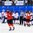 GANGNEUNG, SOUTH KOREA - FEBRUARY 18: Switzerland's Laura Benz #21 salutes the crowd after a 2-0 win over Team Korea during classification round action at the PyeongChang 2018 Olympic Winter Games. (Photo by Matt Zambonin/HHOF-IIHF Images)

